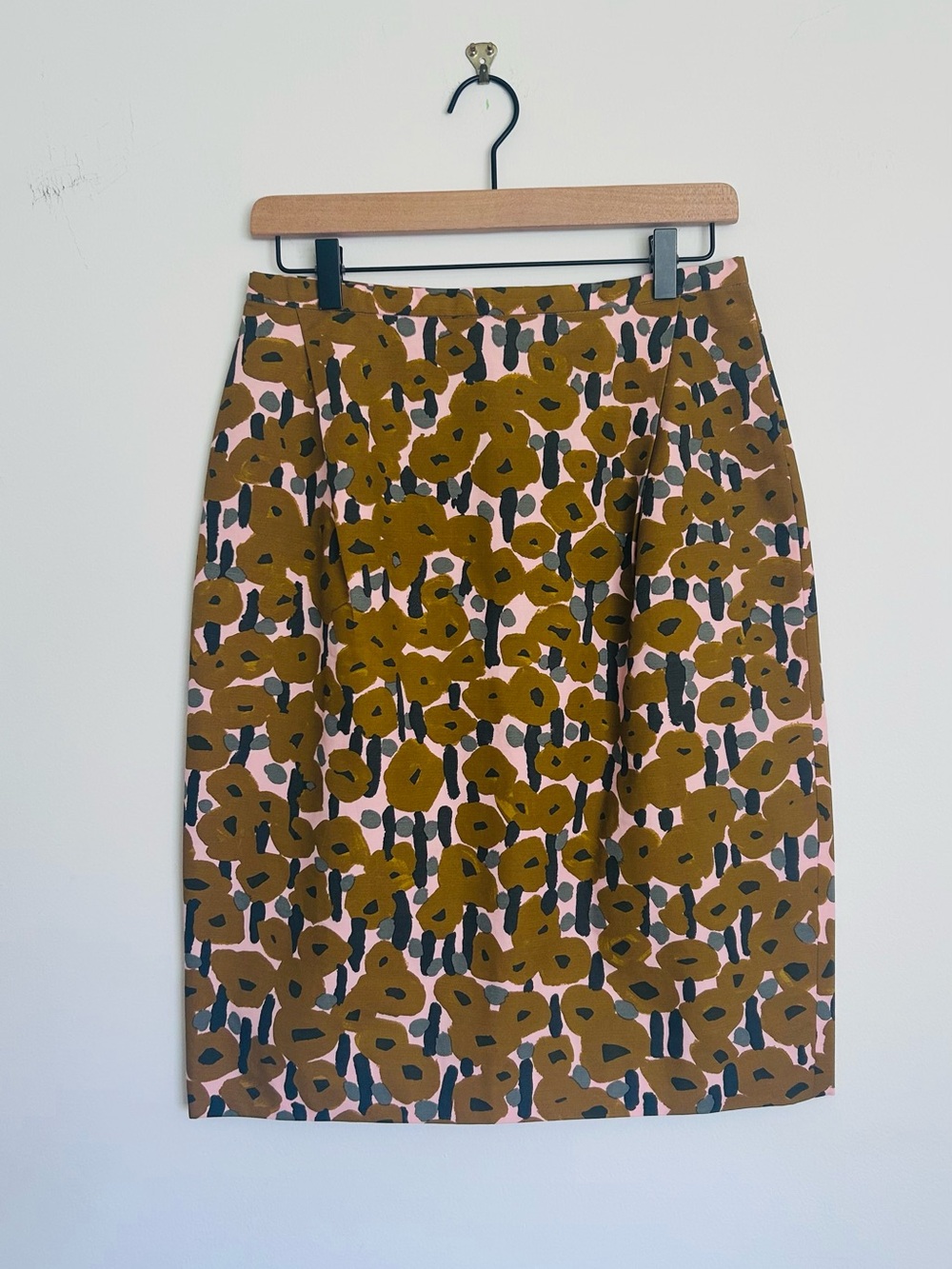 Floral Pencil Skirt in Pink and Olive